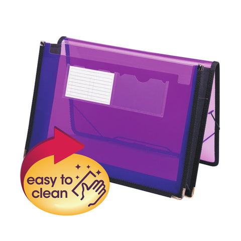 Smead Poly Wallet, 2-1/4" Expansion, Flap and Cord Closure, Letter Size, Purple (71952)