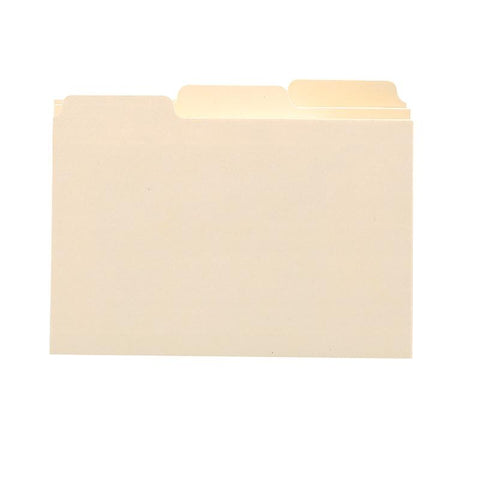 Smead Card Guide, Plain 1/3-Cut Tab (Blank), 5"W x 3"H, Manila, 100 per Box (55030)