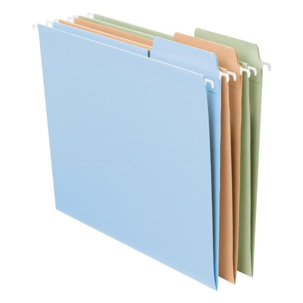 Smead FasTab® Hanging File Folder, 1/3-Cut Built-In Tab, Letter Size, Assorted Pastel Colors, 18 per Box (64054)