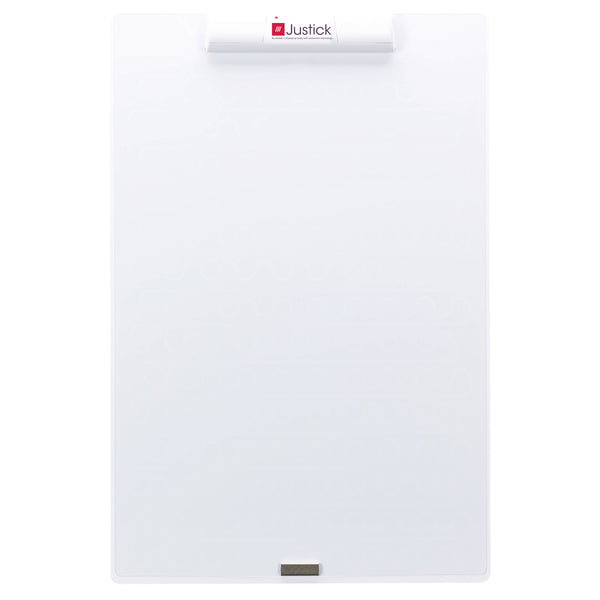 Justick by Smead, Frameless Mini Dry-Erase Board with Clear Overlay, 16"W x 24"H with Justick Electro Surface Technology, White (02546)