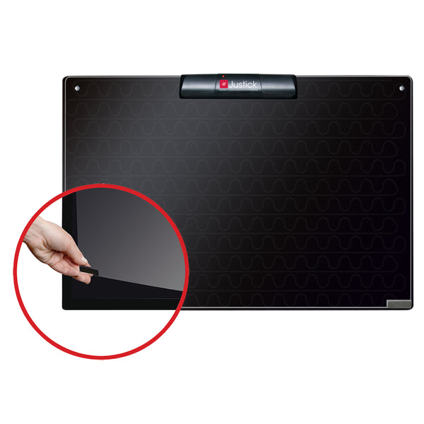 Justick™ by Smead, Frameless Mini Dry-Erase Board with Clear Overlay, 24"W x 16"H with Justick™ Electro Surface Technology, Black (02548)