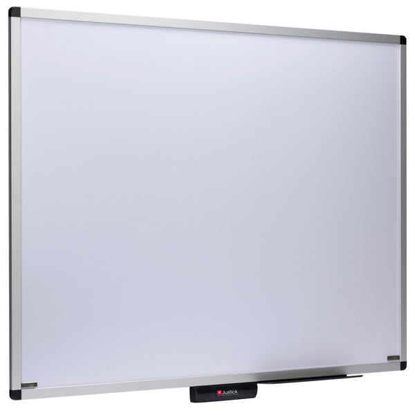 Justick by Smead, Premium Aluminum Frame Dry-Erase Board with Clear Overlay, 48"W x 36"H, with Justick Electro Surface Technology, White (02572)