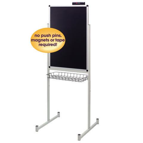 Justick by Smead, Promo Stand Single Side, 24"W x 36"H, with Justick Electro Surface Technology, Black (02593)