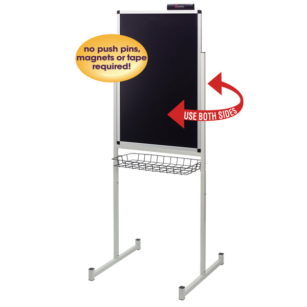 Justick by Smead, Promo Stand Double Side, 24"W x 36"H, with Justick Electro Surface Technology, Black (02594)