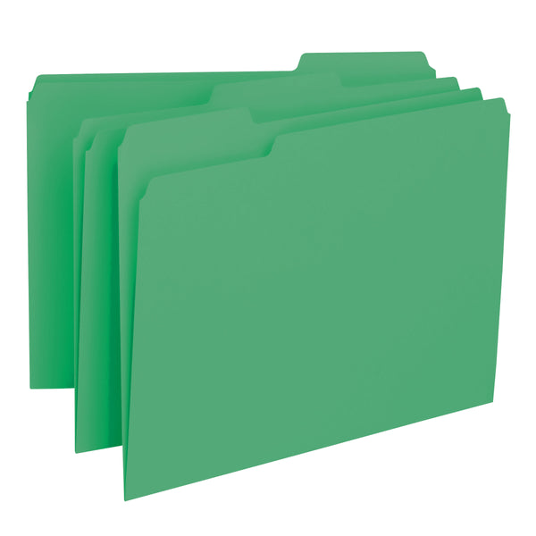 Smead Interior File Folder, 1/3-Cut Tab, Letter Size, Green, 100 per Box (10247)
