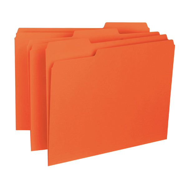Smead Interior File Folder, 1/3-Cut Tab, Letter Size, Orange, 100 per Box (10259)