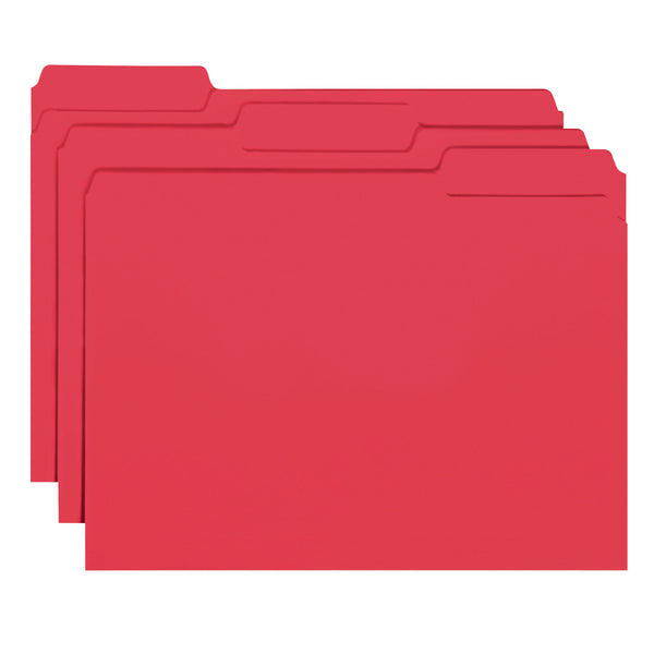 Smead Interior File Folder, 1/3-Cut Tab, Letter Size, Red, 100 per Box (10267)