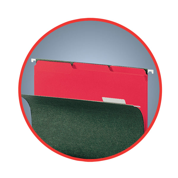 Smead Interior File Folder, 1/3-Cut Tab, Letter Size, Red, 100 per Box (10267)