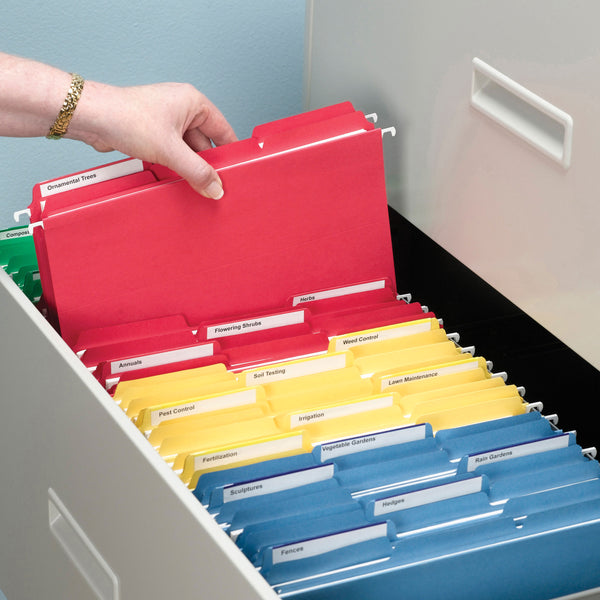 Smead Interior File Folder, 1/3-Cut Tab, Letter Size, Red, 100 per Box (10267)