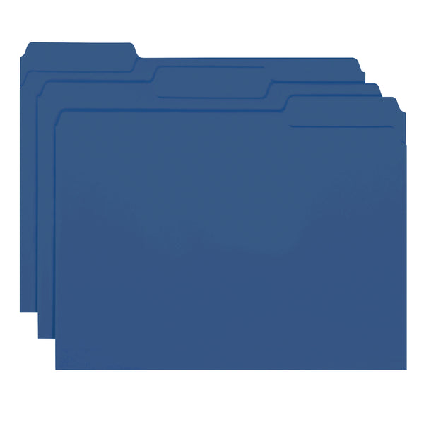 Smead Interior File Folder, 1/3-Cut Tab, Letter Size, Navy, 100 per Box (10279)