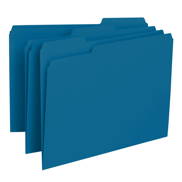 Smead Interior File Folder, 1/3-Cut Tab, Letter Size, Sky Blue, 100 per Box (10287)