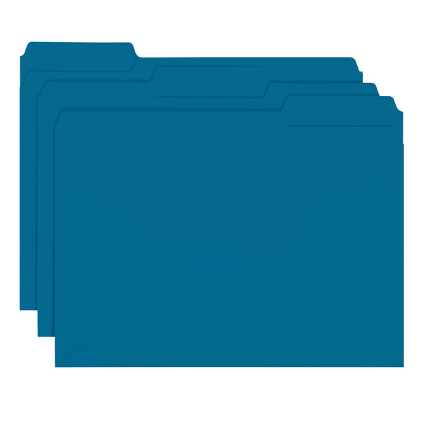 Smead Interior File Folder, 1/3-Cut Tab, Letter Size, Sky Blue, 100 per Box (10287)