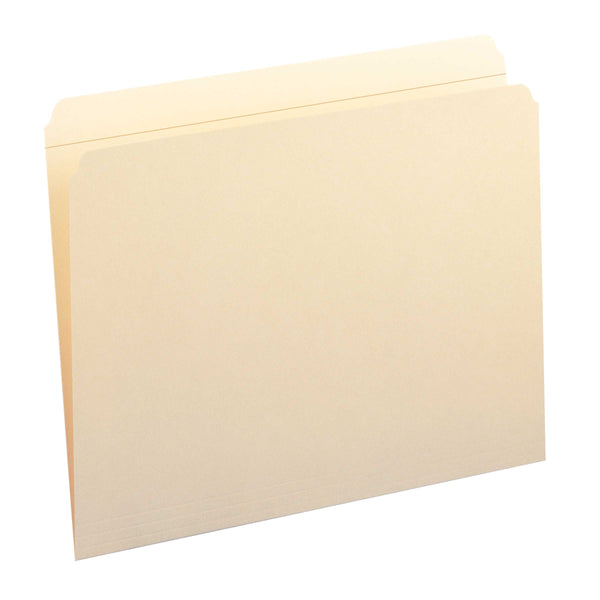 Smead File Folder, Reinforced Straight-Cut Tab, Letter Size, Manila, 100 per Box (10310)