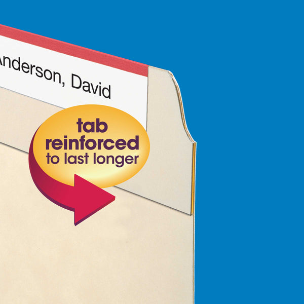 Smead WaterShed® File Folder, Reinforced 1/3-Cut Tab, Letter Size,  Manila, 100 Per Box (10314)