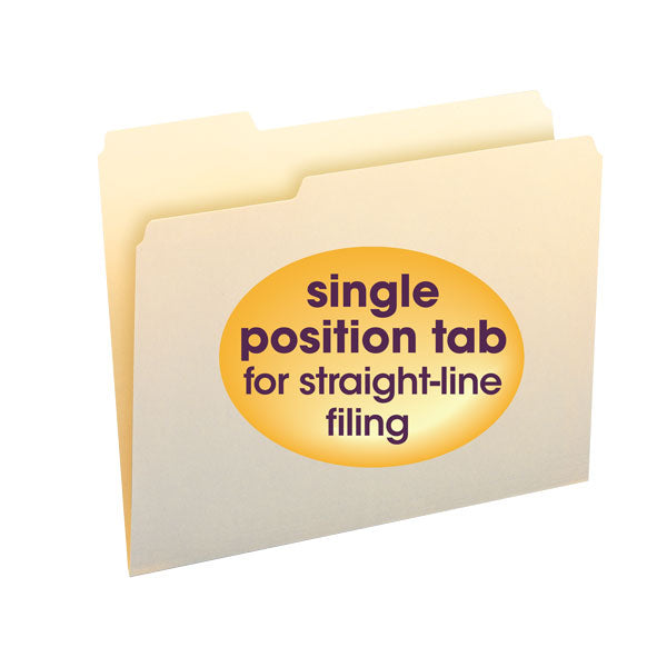 Smead File Folder, 1/3-Cut Left Position, Letter Size, Manila, 100 per Box (10331)