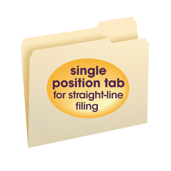 Smead File Folder, Letter, 1/3-Cut Tab Right Position, Letter Size, Manila, 100 per Box (10333)