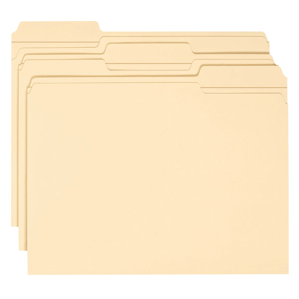 Smead File Folder, Reinforced 1/3-Cut Tab, Letter Size, Manila, 100 per Box (10334)