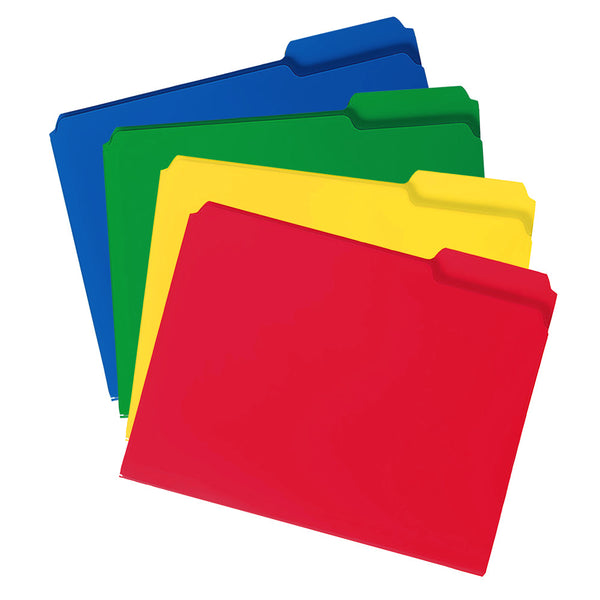 Smead Poly File Folder, 1/3-Cut Tab, Letter Size, Assorted Colors, 24 per Box (10500)