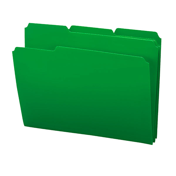 Smead Poly File Folder, 1/3-Cut Tab, Letter Size, Green, 24 per Box (10502)