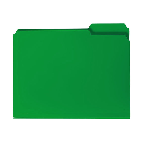 Smead Poly File Folder, 1/3-Cut Tab, Letter Size, Green, 24 per Box (10502)