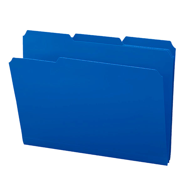 Smead Poly File Pocket, Straight-Cut Tab, 3-1/2" Expansion, Letter Size, Blue Pack of 4 (73503)