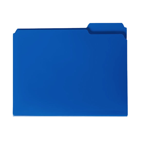 Smead Poly File Pocket, Straight-Cut Tab, 3-1/2" Expansion, Letter Size, Blue Pack of 4 (73503)