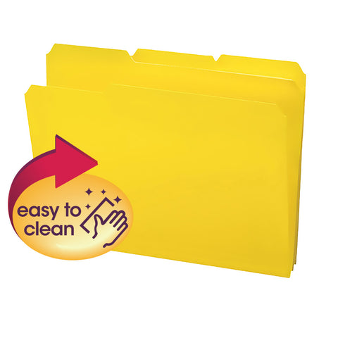 Smead Poly File Folder, 1/3-Cut Tab, Letter Size, Yellow, 24 per Box (10504)