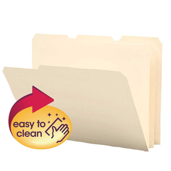 Smead Poly File Folder, 1/3-Cut Tab, Letter Size, Manila, 12 per Pack (10510)