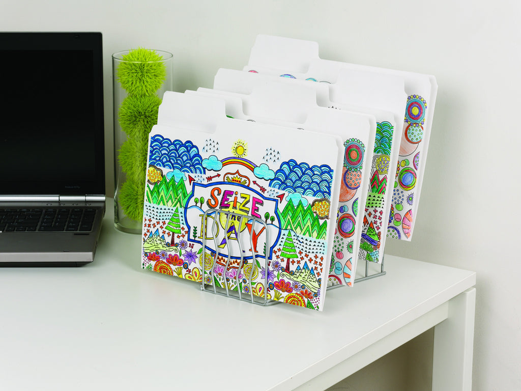 Smead SuperTab® Coloring Folder, Oversized 1/3-Cut Tabs, Letter Size, 2 Designs, 6 per Pack (11646)