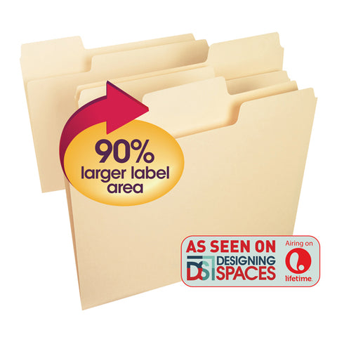 Smead SuperTab® File Folder, Oversized 1/3-Cut Tab, Letter Size, Manila, 24 Per Box (11920)