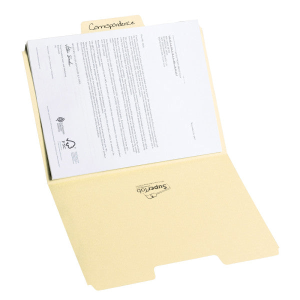 Smead SuperTab® File Folder, Oversized 1/3-Cut Tab, Letter Size, Manila, 24 Per Box (11920)