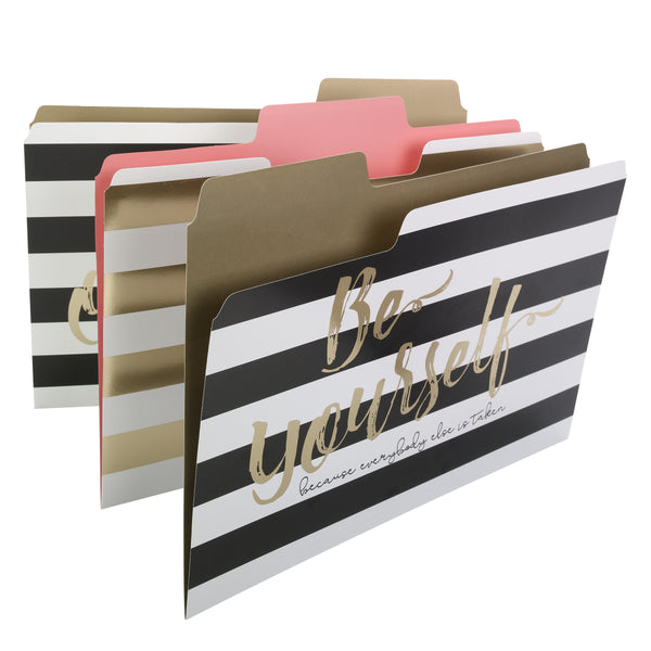 Smead SuperTab® Fashion File Folder, Letter Size, 1/3-Cut tab, 3 distinctive designs, 6 per pack (11954)