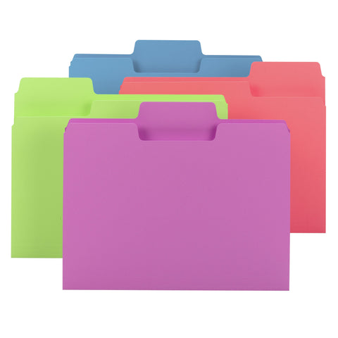 Smead SuperTab® File Folder, Oversized 1/3-Cut Tab, Letter Size, Assorted Bright Colors, 24 per Pack (11957)