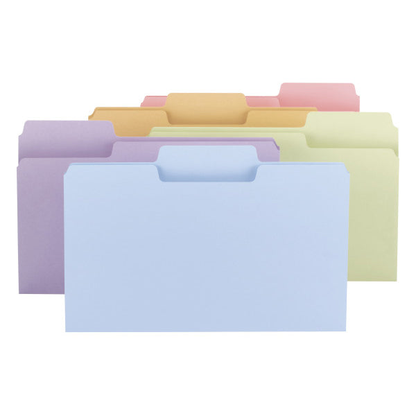 Smead SuperTab® File Folder, Oversized 1/3-Cut Tab, Legal Size, Assorted Colors, 100 per Box (11962)