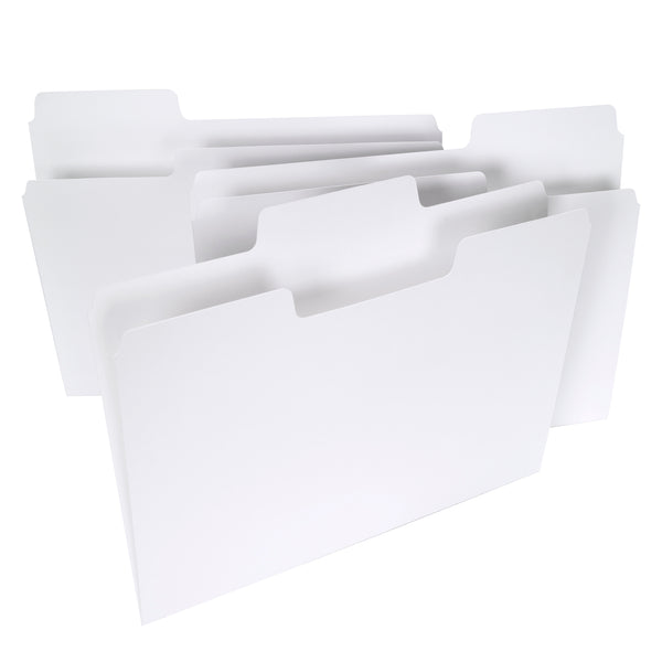 Smead SuperTab® File Folder, Oversized 1/3-Cut Tab, Letter Size, White, 100 per Box (11980)