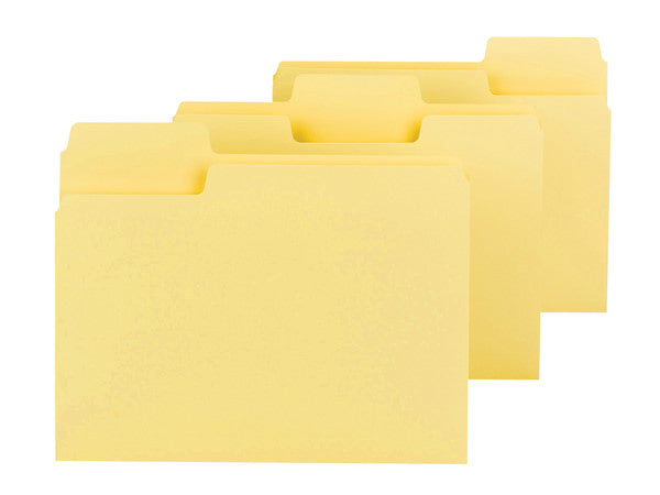 Smead SuperTab® File Folder, Oversized 1/3-Cut Tab, Letter Size, Yellow, 100 per Box (11984)