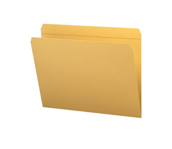 Smead File Folder, Reinforced Straight-Cut Tab, Letter Size, Goldenrod, 100 per Box (12210)