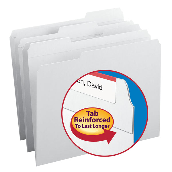 Smead File Folder, Reinforced 1/3-Cut Tab, Letter Size, White, 100 per Box (12834)