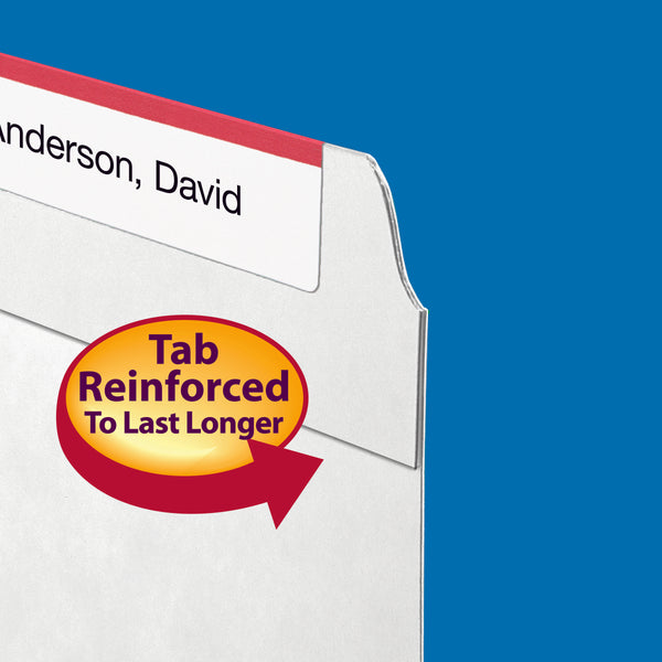 Smead File Folder, Reinforced 1/3-Cut Tab, Letter Size, White, 100 per Box (12834)
