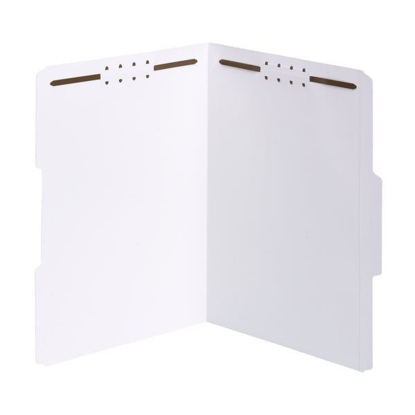 Smead Fastener File Folder, 2 Fasteners, Reinforced 1/3-Cut Tab, Letter Size, White, 50 per Box (12840)
