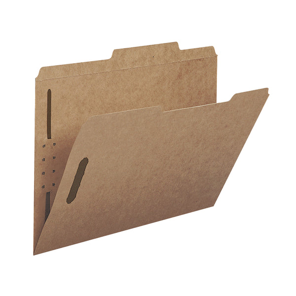 Smead Fastener File Folder, 2 Fasteners, Reinforced 2/5 -Cut Tab Right of Center Position, Letter Size, Kraft, 50 per Box (14880)