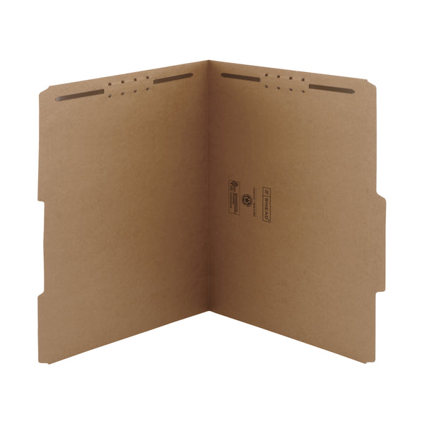 Smead Fastener File Folder, 2 Fasteners, 2/5-Cut Tab Right of Center Position, Letter Size, Kraft, 50 per Box (14882)