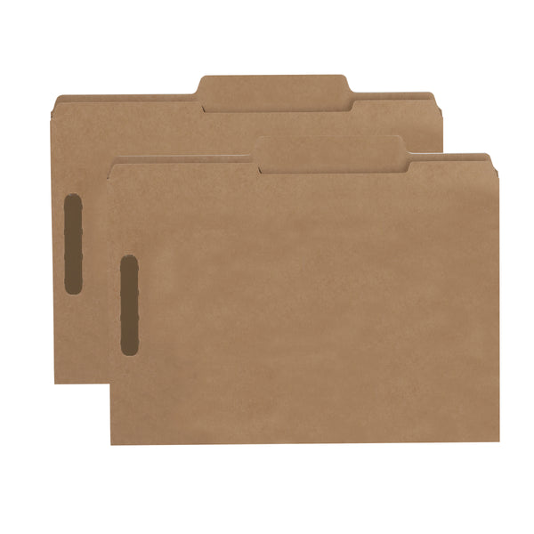 Smead Fastener File Folder, 2 Fasteners, 2/5-Cut Tab Right of Center Position, Letter Size, Kraft, 50 per Box (14882)