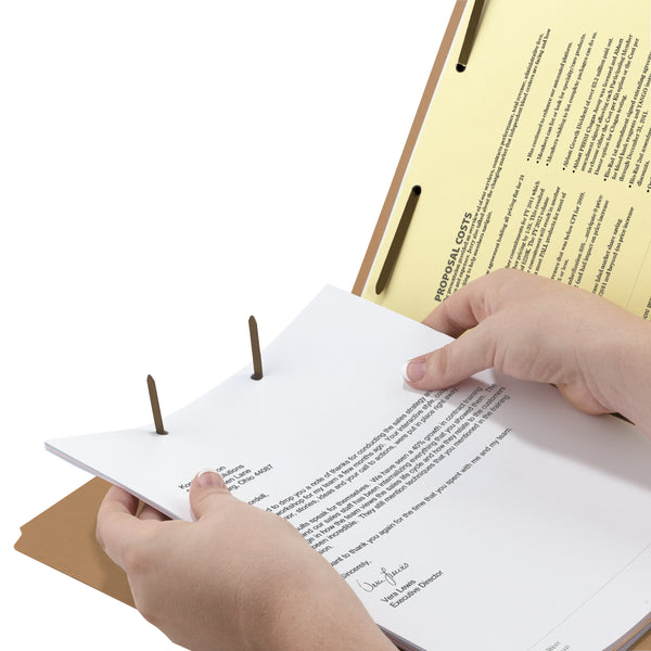 Smead Fastener File Folder, 2 Fasteners, 2/5-Cut Tab Right of Center Position, Letter Size, Kraft, 50 per Box (14882)