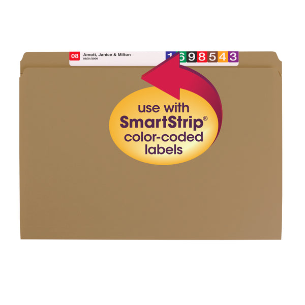 Smead File Folder, Reinforced Straight-Cut Tab, Legal Size, Kraft, 100 per Box (15710)
