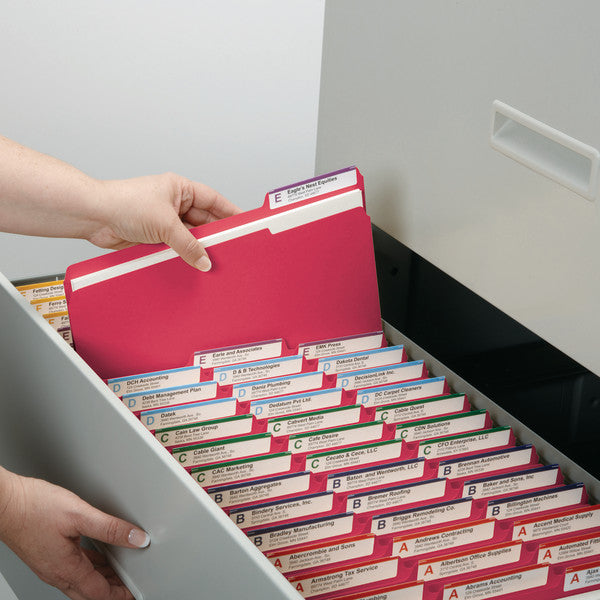 Smead File Folder, Reinforced 1/3-Cut Tab, Legal Size, Red, 100 per Box (17734)