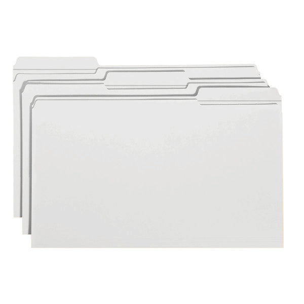 Smead File Folder, Reinforced 1/3-Cut Tab, Legal Size, White, 100 per Box (17834)