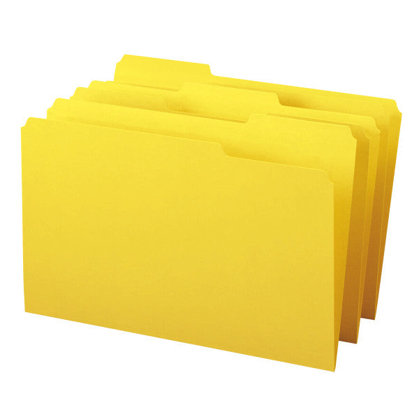 Smead File Folder, 1/3-Cut Tab, Legal Size, Yellow, 100 per Box (17943)
