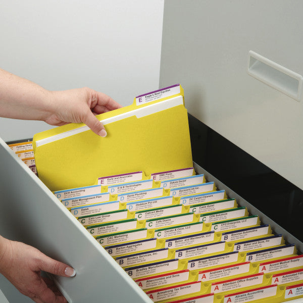 Smead File Folder, 1/3-Cut Tab, Legal Size, Yellow, 100 per Box (17943)