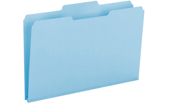 Smead 100% Recycled Pressboard File Folder, 1/3-Cut Tab, 1" Expansion, Legal Size, Blue, 25 per Box (18502)